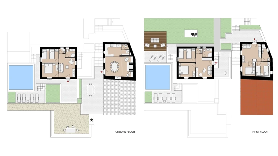 Grundriss der Villa Dvori